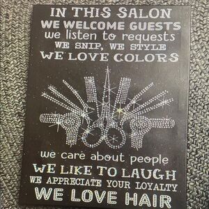 Inspirational canvas wall art for a hair salon